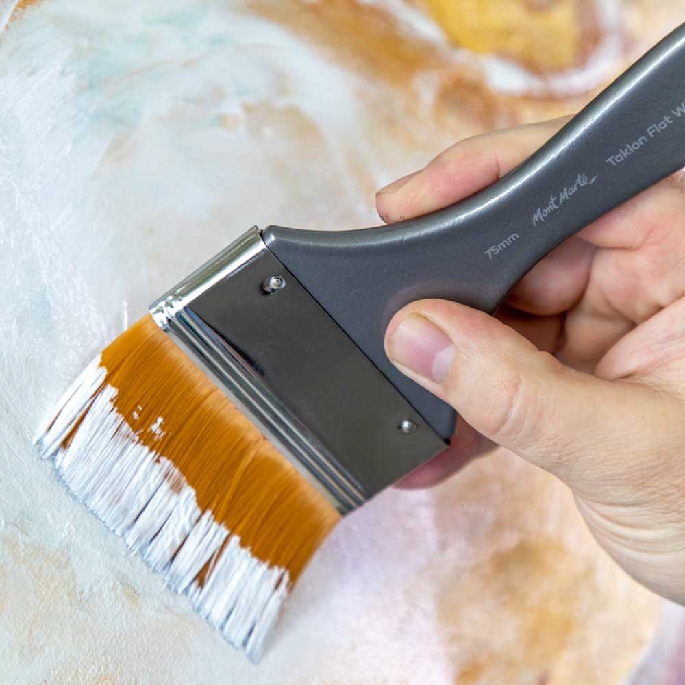 Artist Acrylic Brush Premium Taklon Flat Wide 75mm - Image 6