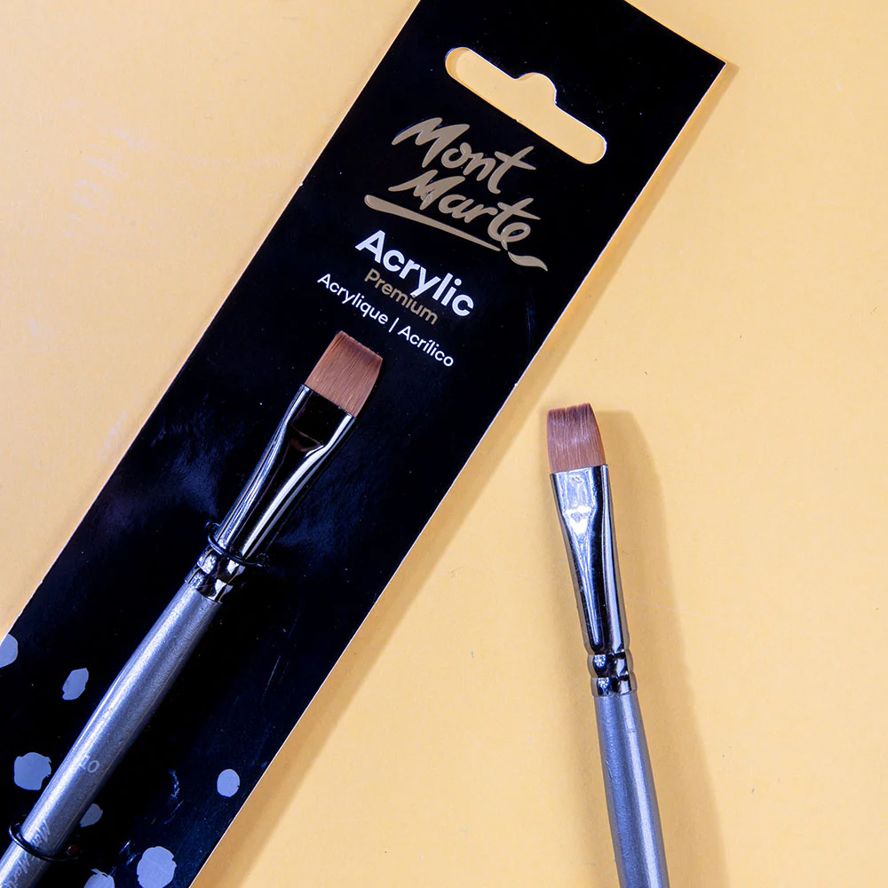 Artist Acrylic Brush Premium Taklon Short Bright 10 - Image 2