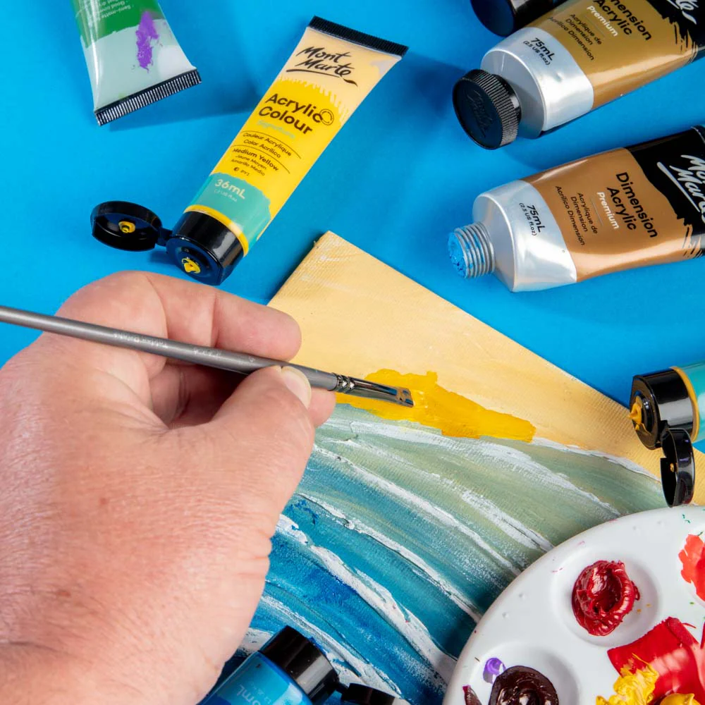 Artist Acrylic Brush Premium Taklon Short Bright 6 - Image 3
