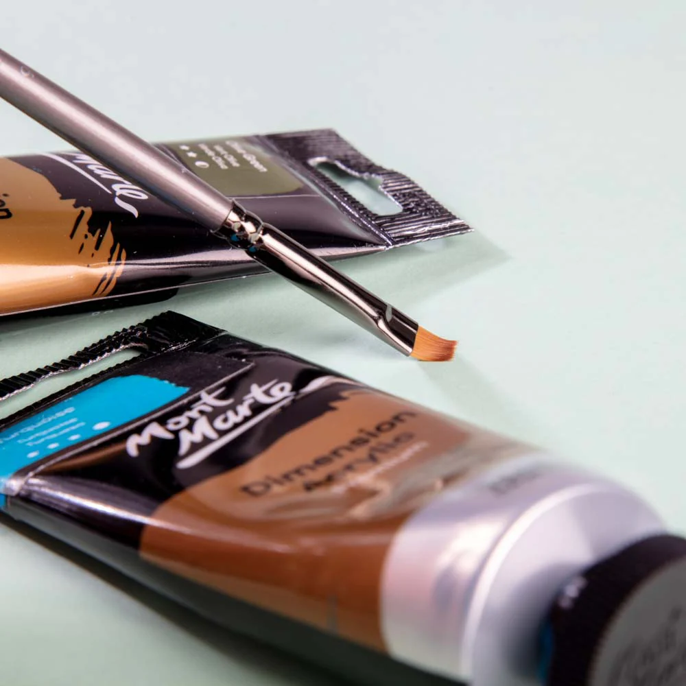 Artist Acrylic Brush Premium Taklon Short Bright 6 - Image 5