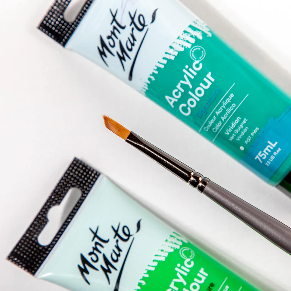 Artist Acrylic Brush Premium Taklon Wedge 1/8 - Image 2