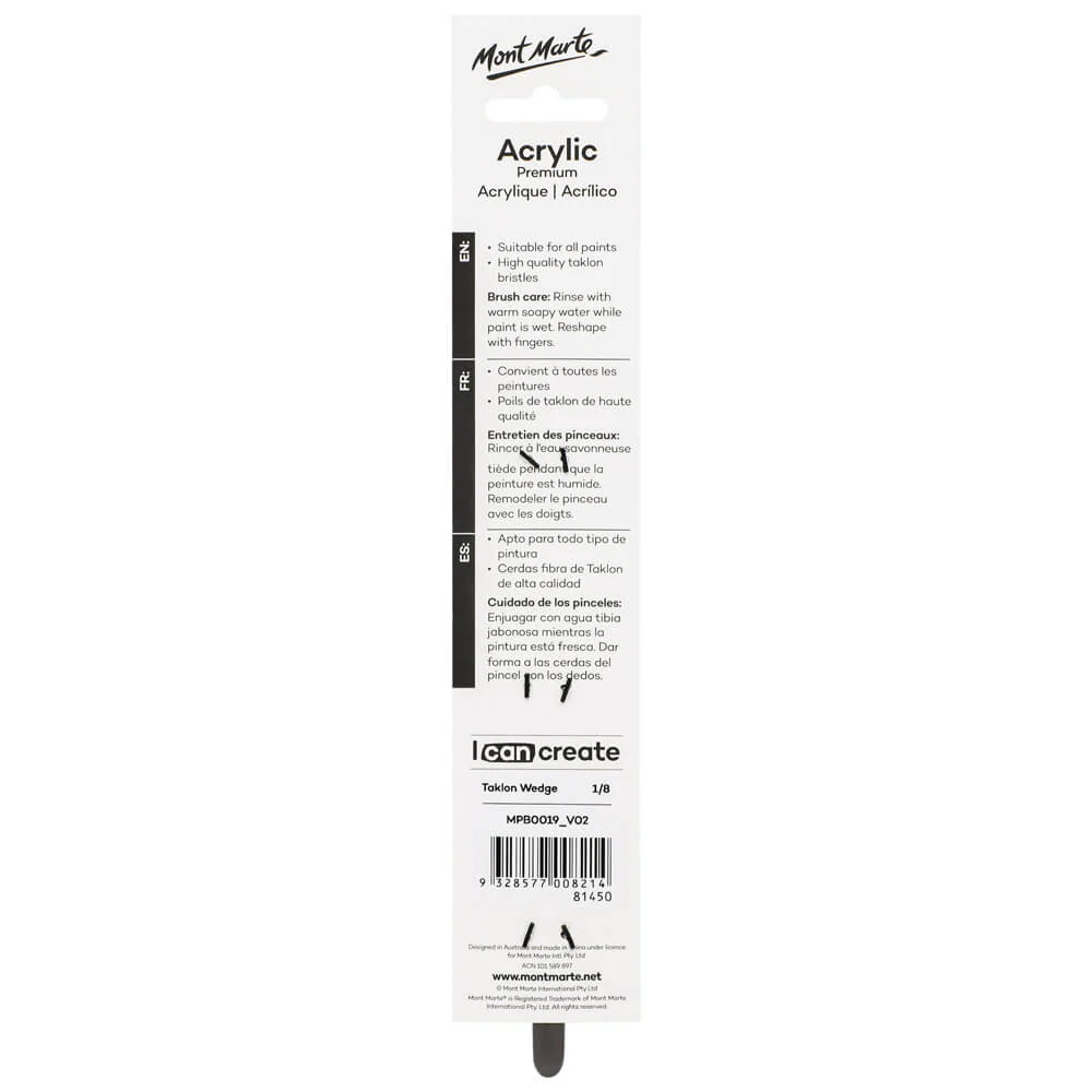 Artist Acrylic Brush Premium Taklon Wedge 1/8 - Image 3