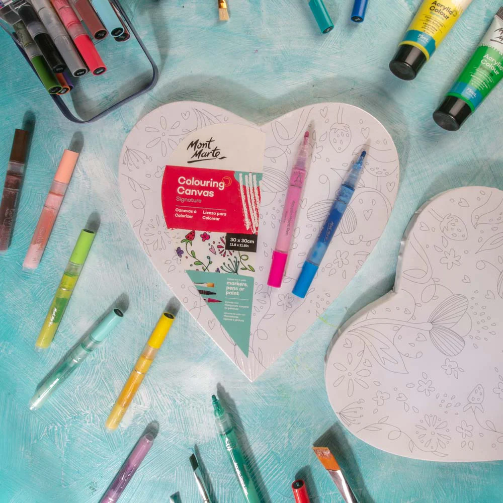 Colouring Canvas Heart Signature 30cm (11.8in) - Spring Season - Image 10