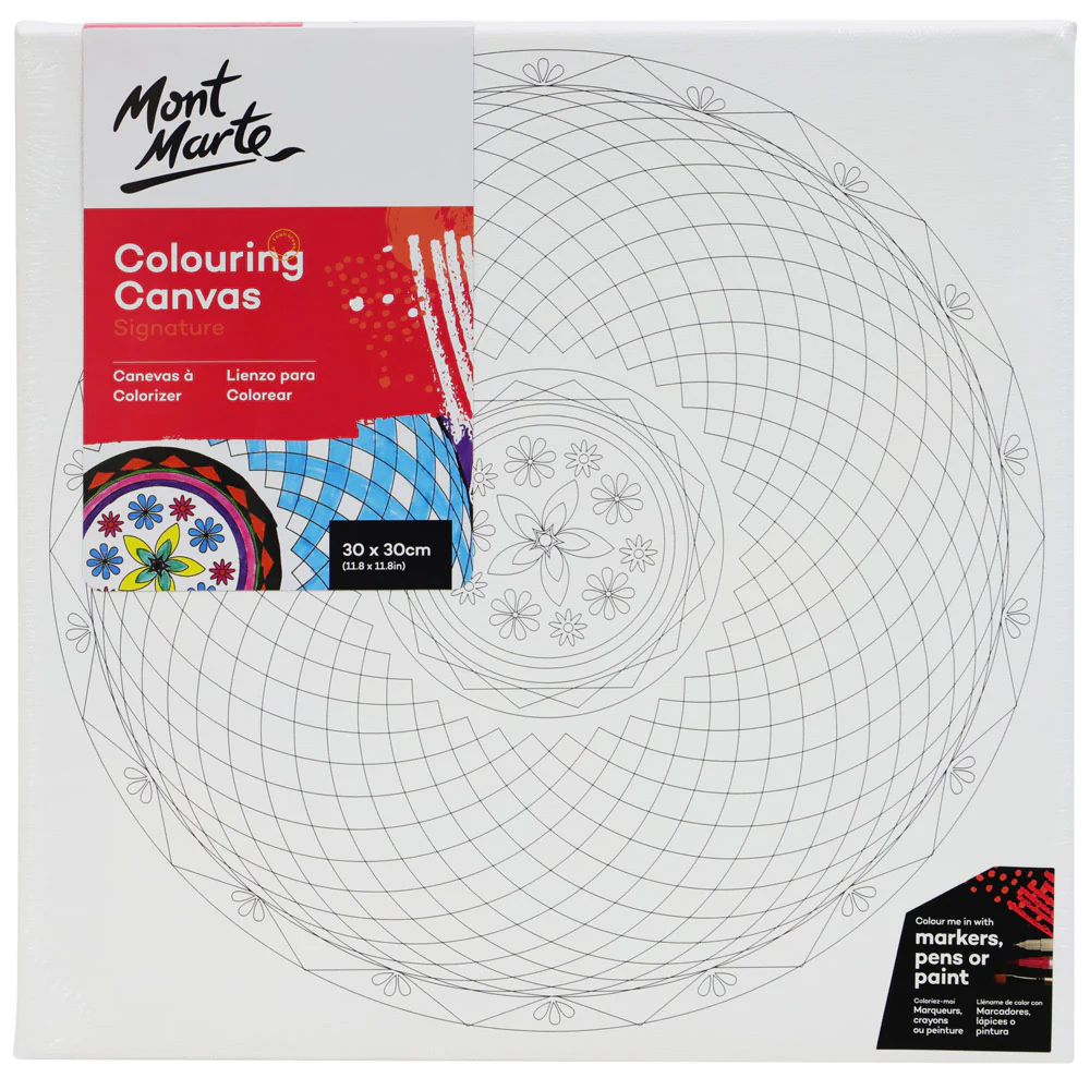 Colouring Canvas Signature 30 x 30cm (11.8 x 11.8in) - Spirograph Mandala