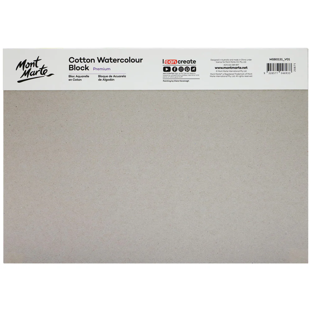 Cotton Watercolour Paper Block Premium 300gsm A4 (11.7 x 8.3in) 12 Sheet - Image 2