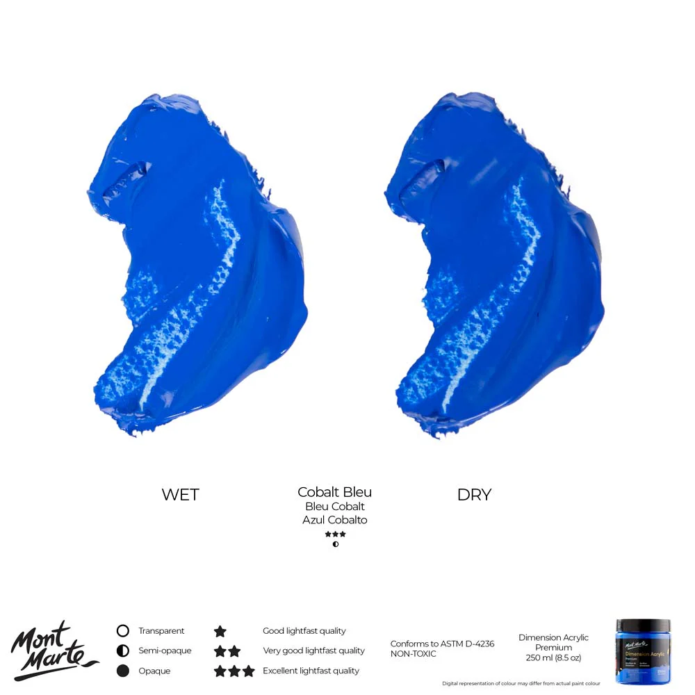 Dimension Acrylic Premium 250ml - Cobalt Blue - Image 10