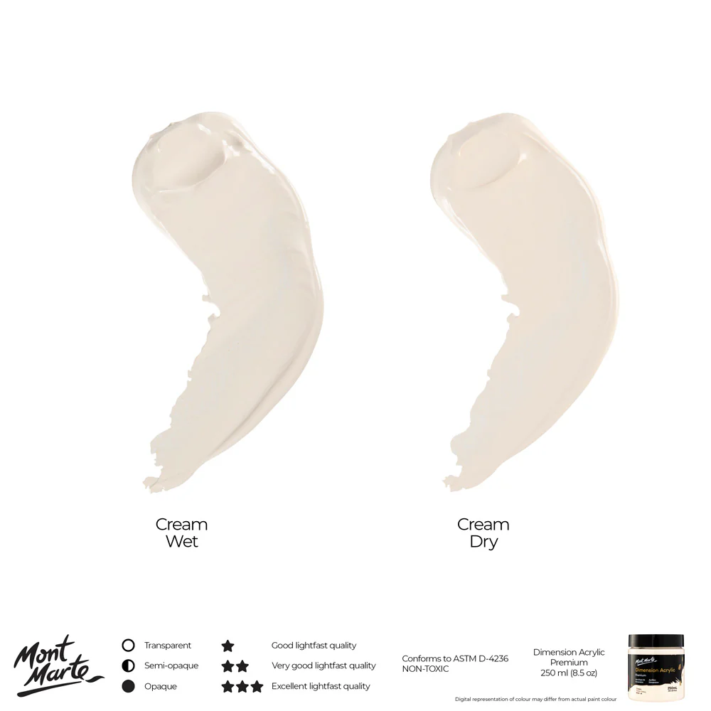 Dimension Acrylic Premium 250ml - Cream - Image 9