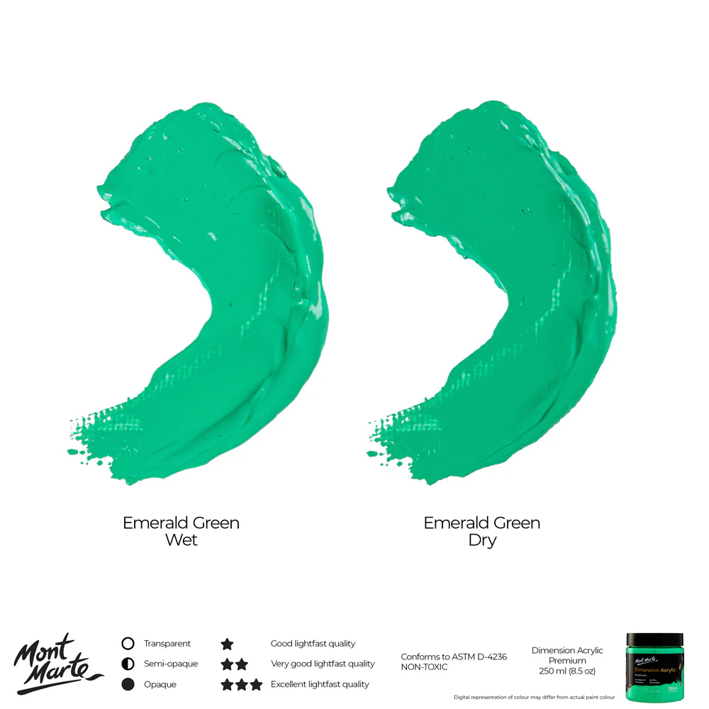 Dimension Acrylic Premium 250ml - Emerald Green - Image 9