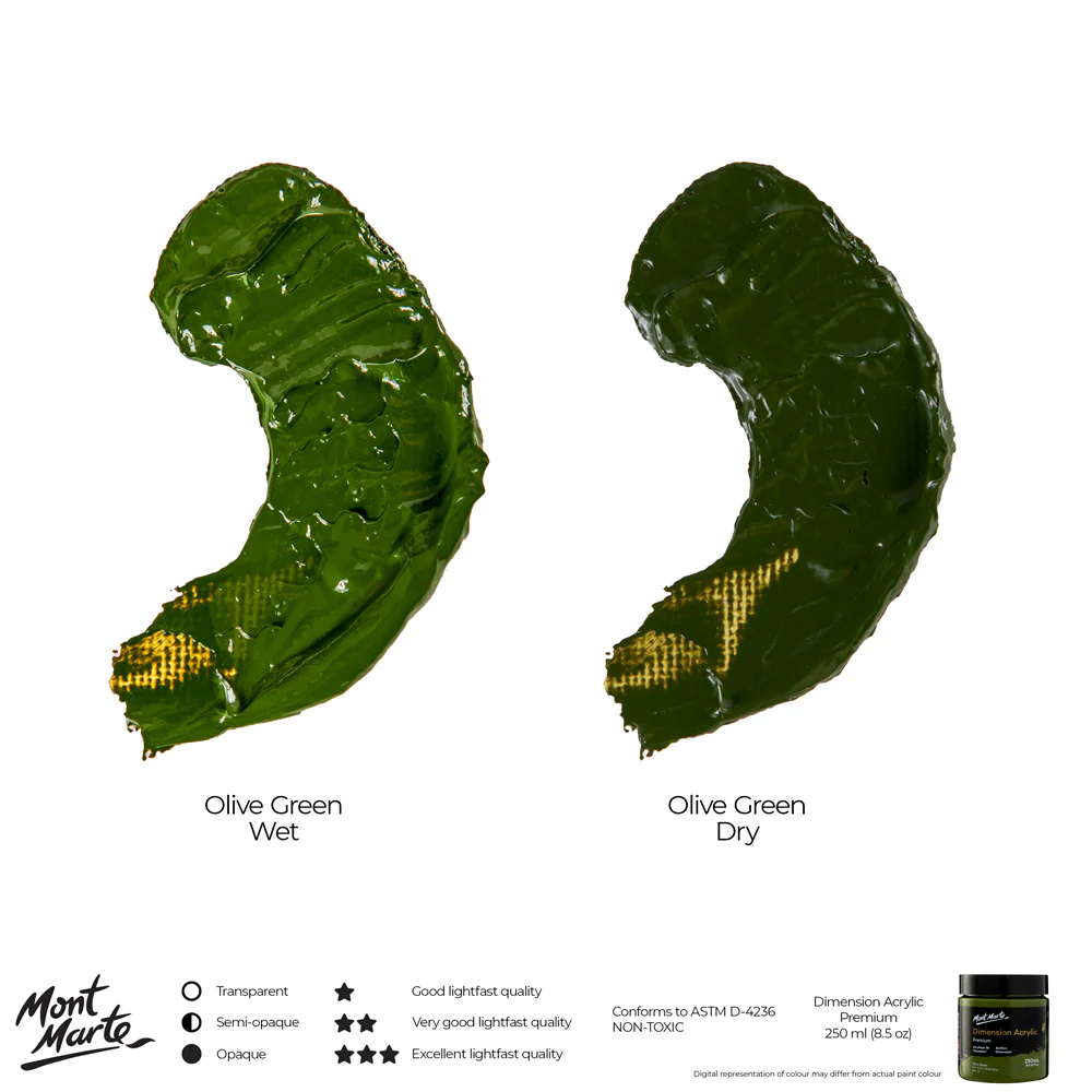 Dimension Acrylic Premium 250ml - Olive Green - Image 4