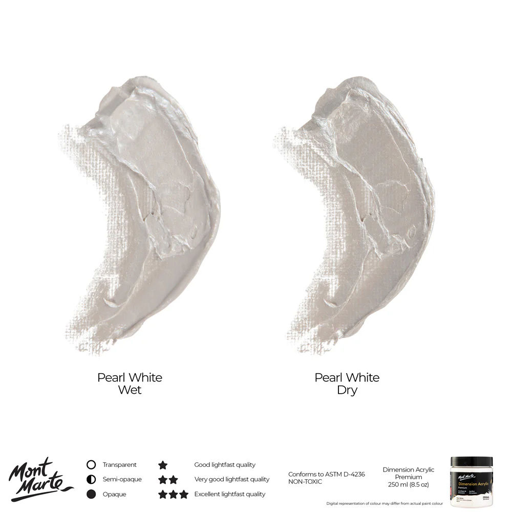 Dimension Acrylic Premium 250ml - Pearl White - Image 4
