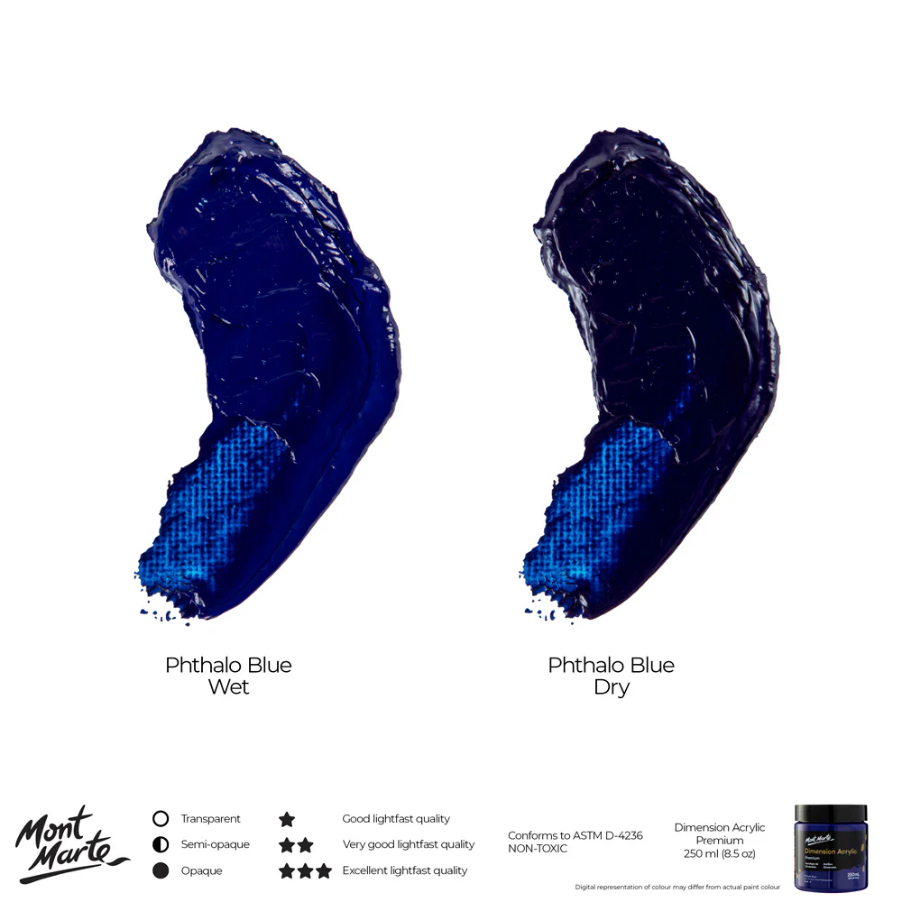 Dimension Acrylic Premium 250ml - Phthalo Blue - Image 4