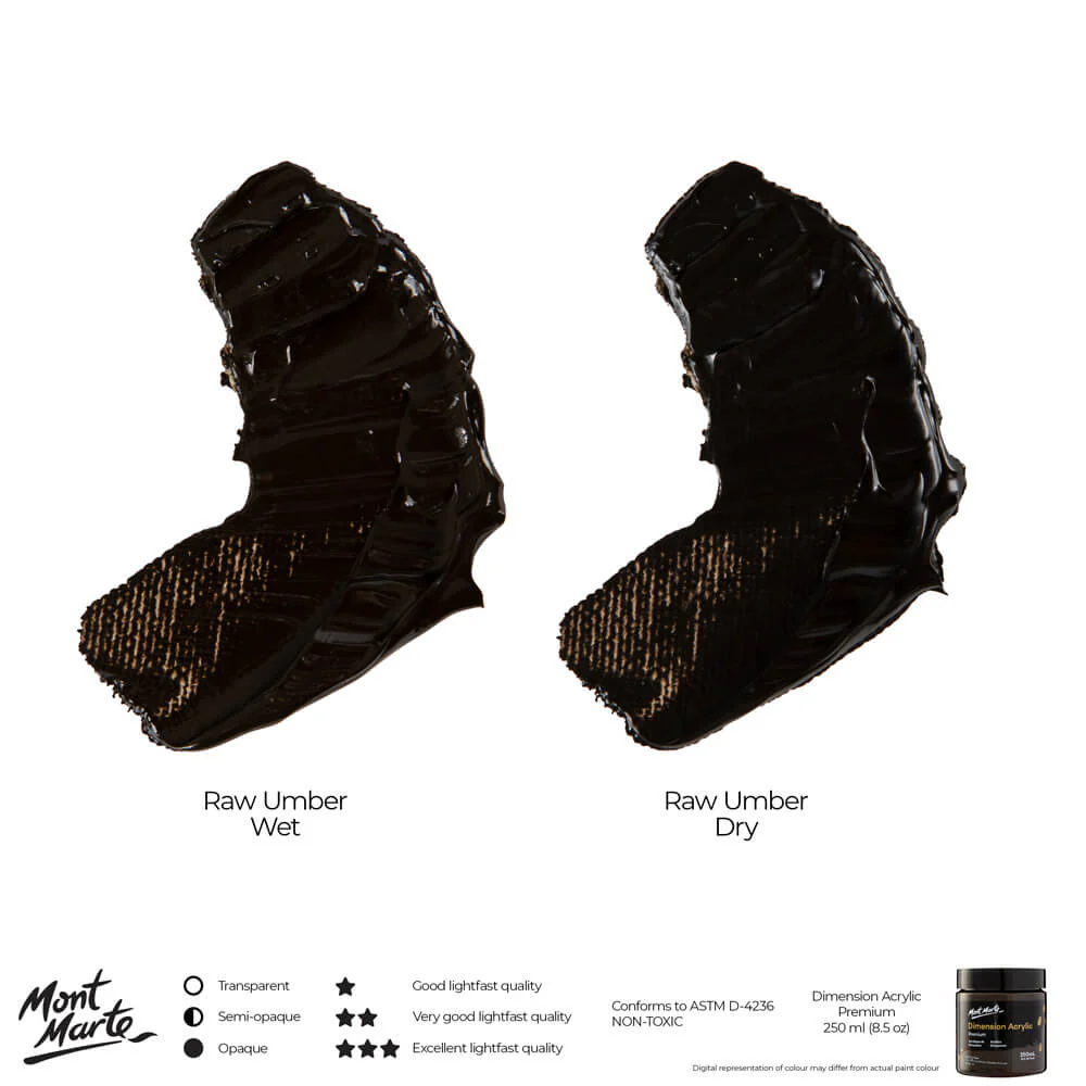 Dimension Acrylic Premium 250ml - Raw Umber - Image 4