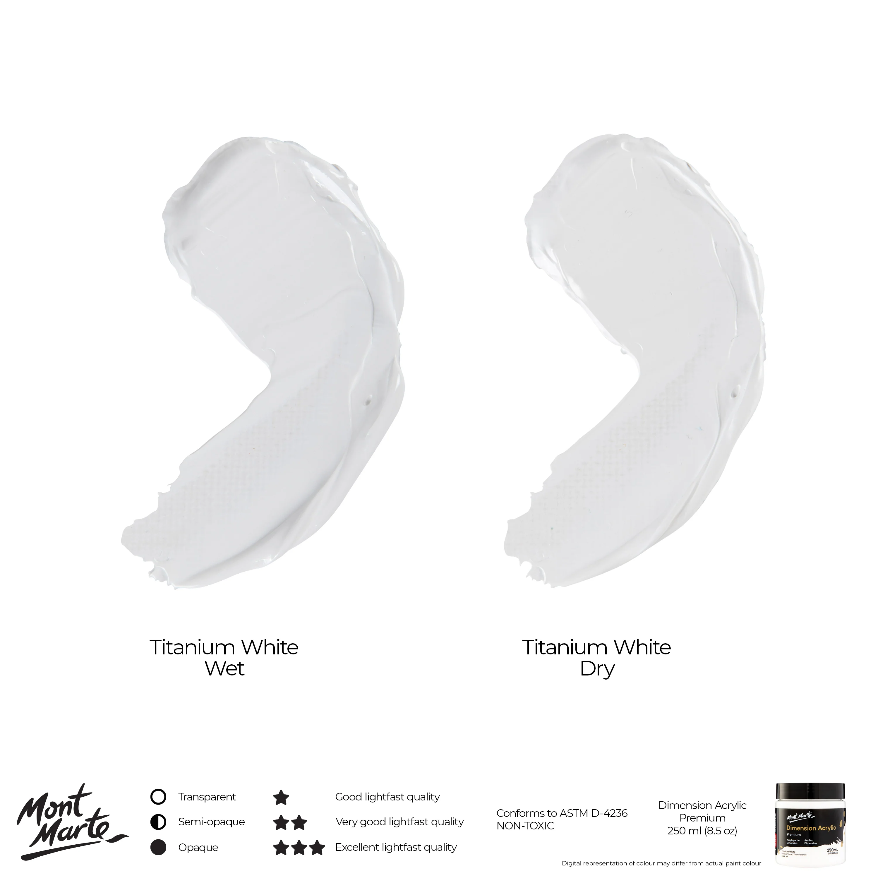 Dimension Acrylic Premium 250ml - Titanium White - Image 4