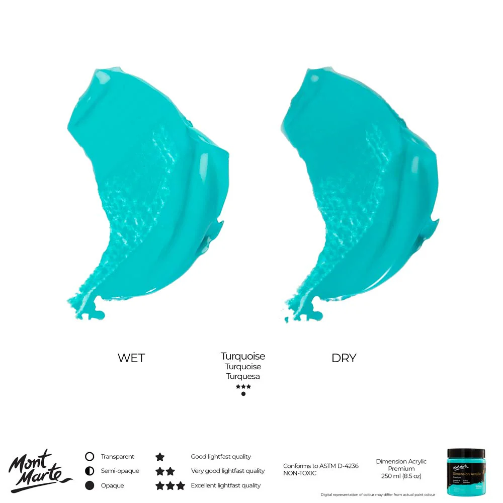 Dimension Acrylic Premium 250ml - Turquoise - Image 10
