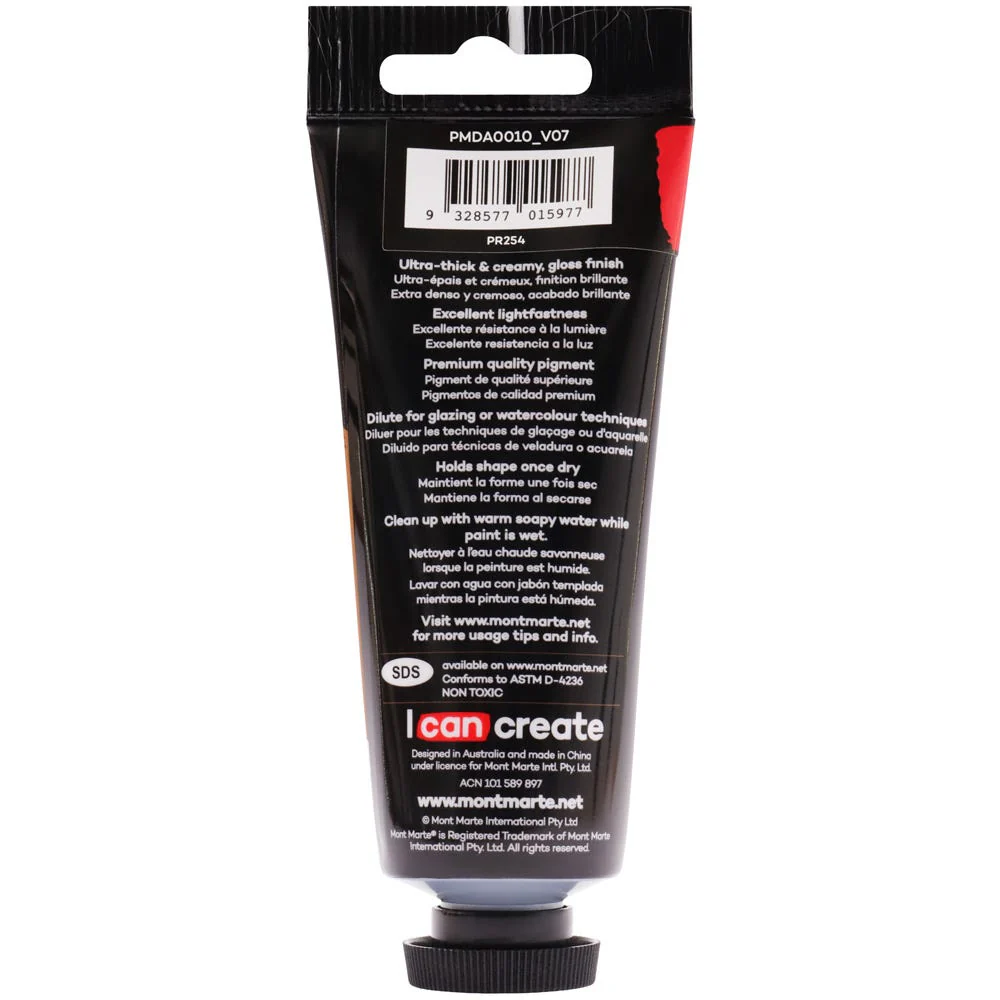 Dimension Acrylic Premium 75ml Tube - Brilliant Red - Image 3