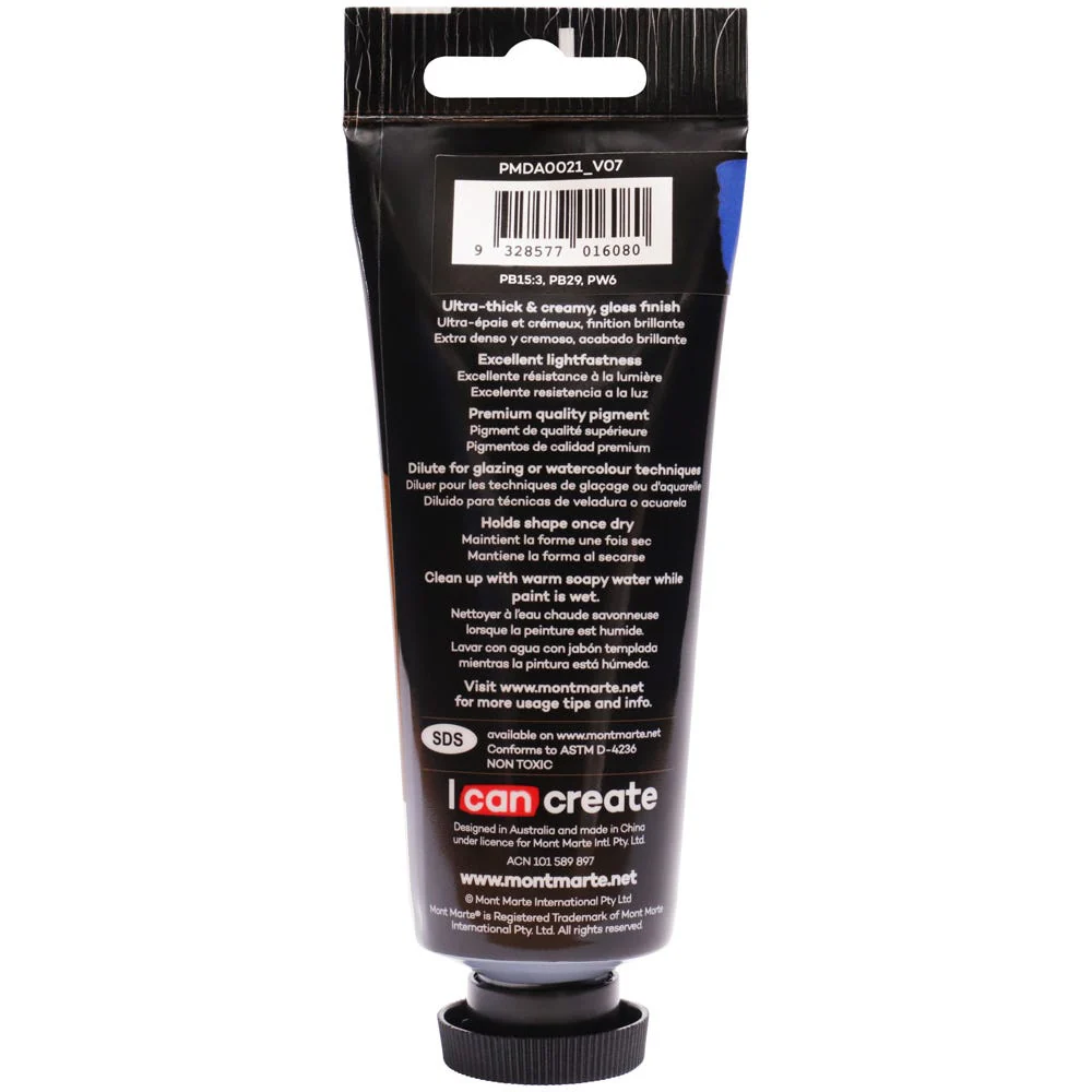 Dimension Acrylic Premium 75ml Tube - Cyan - Image 3