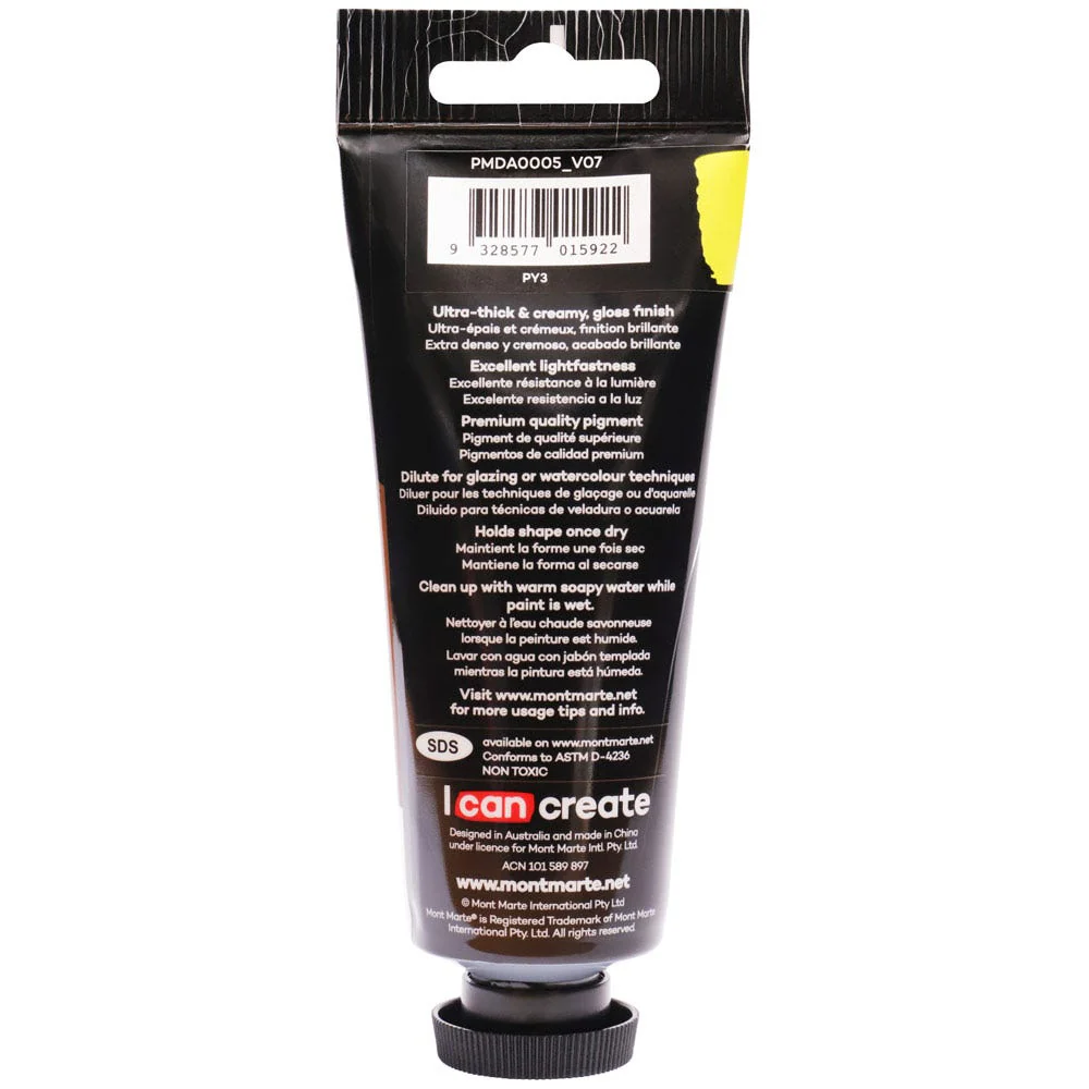 Dimension Acrylic Premium 75ml Tube - Lemon Yellow - Image 3