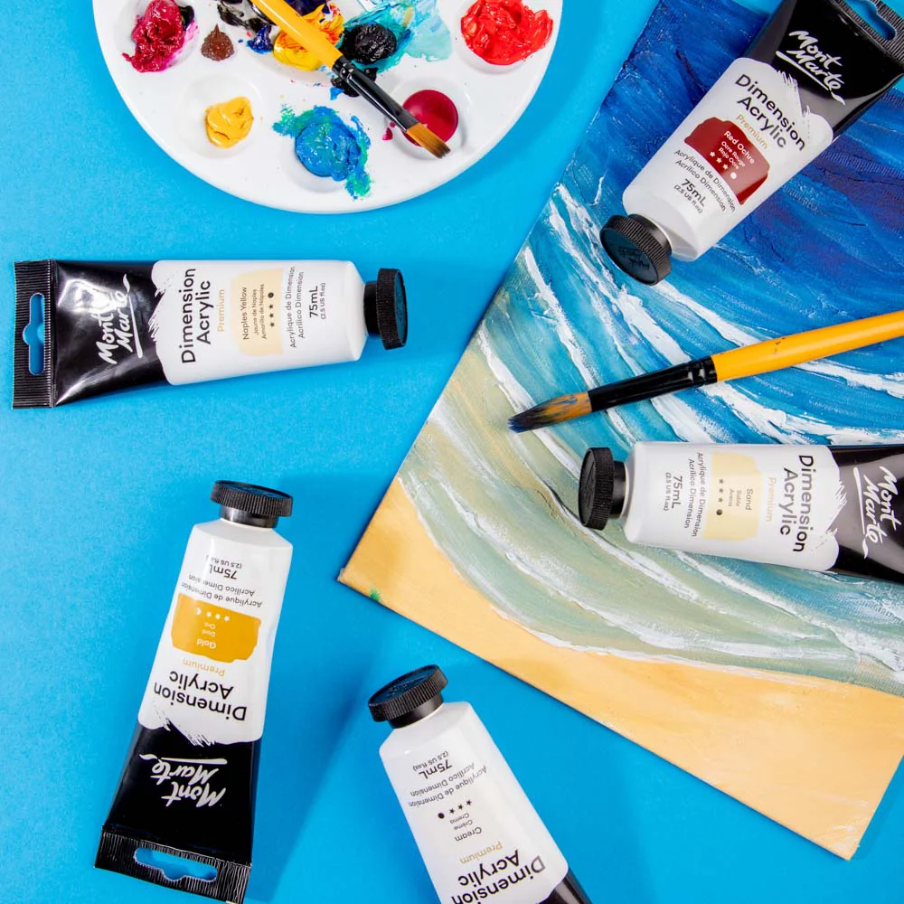 Dimension Acrylic Premium 75ml Tube - Naples Yellow - Image 8