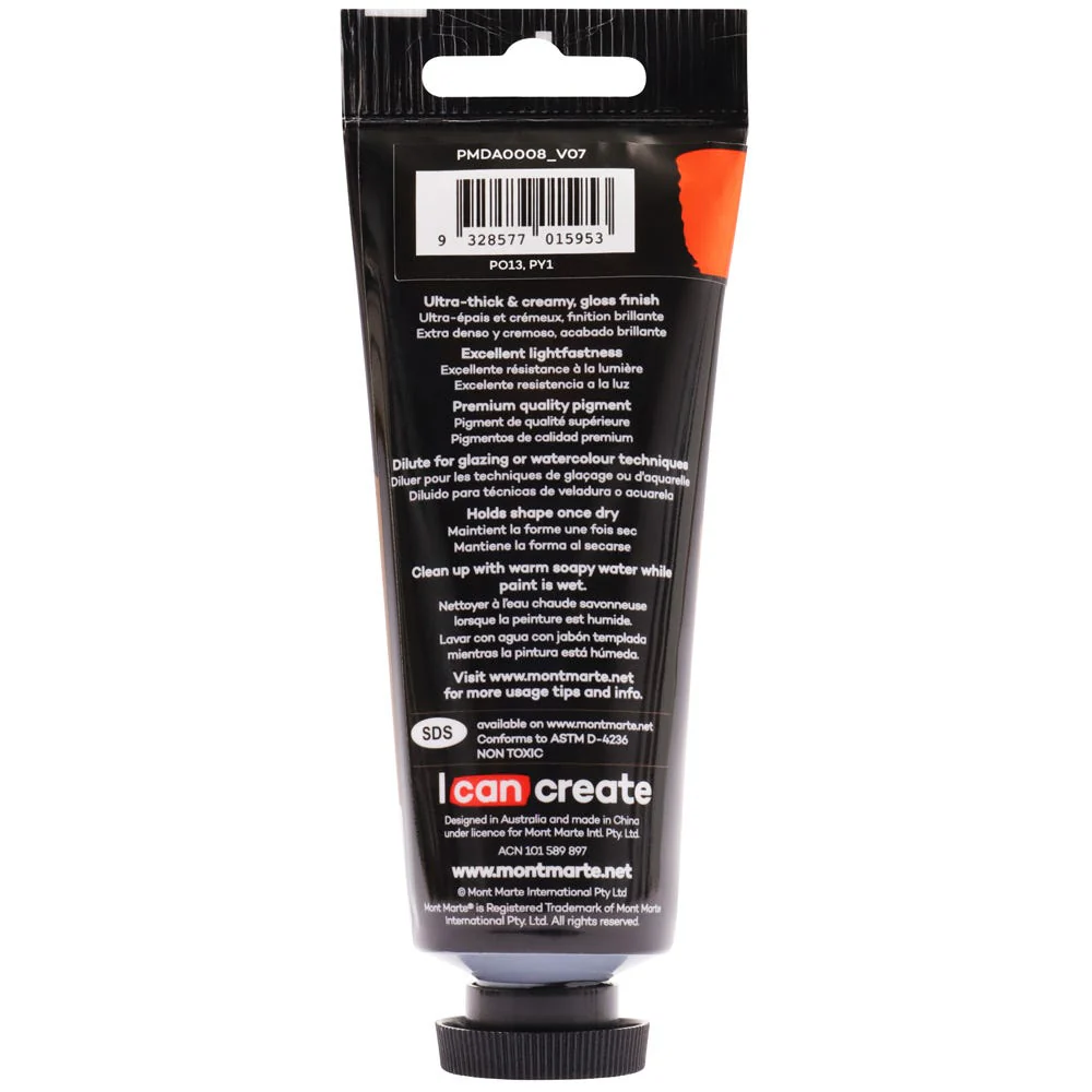 Dimension Acrylic Premium 75ml Tube - Orange - Image 3