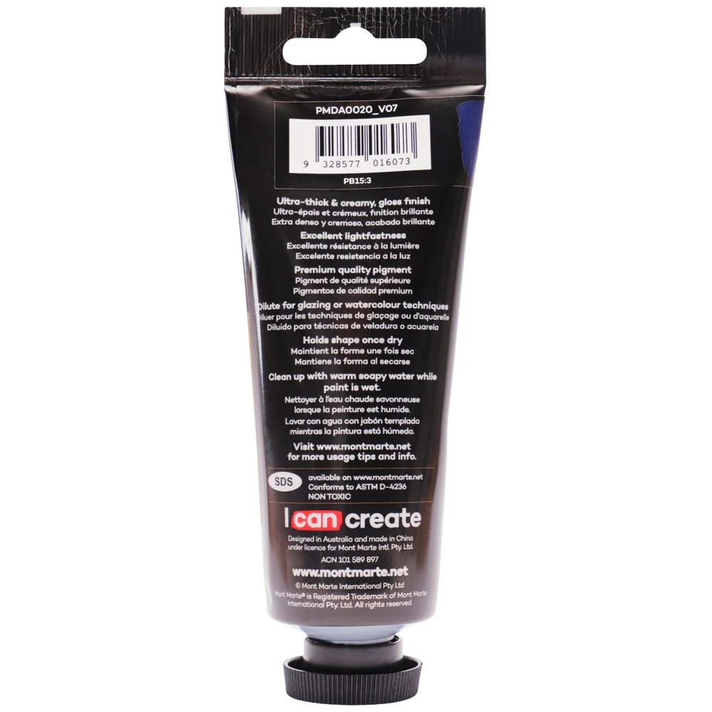 Dimension Acrylic Premium 75ml Tube - Phthalo Blue - Image 2