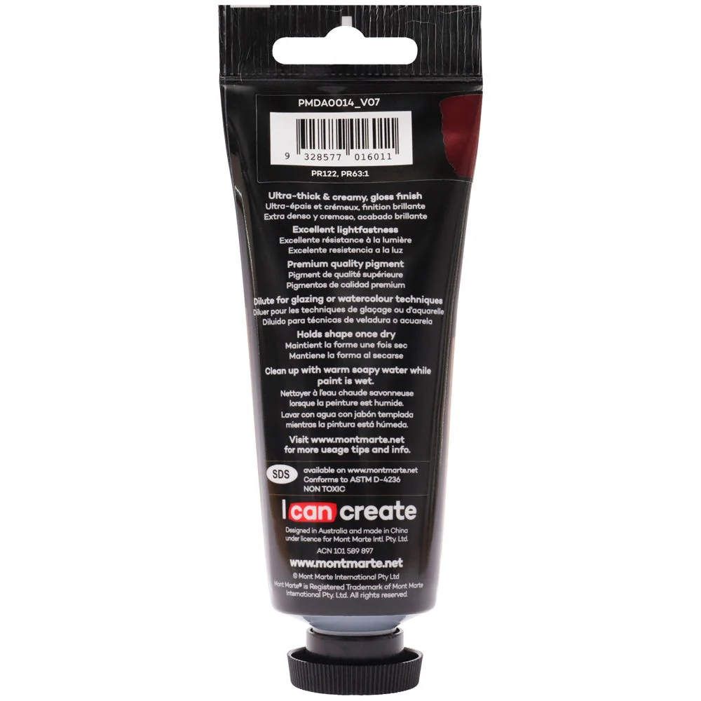 Dimension Acrylic Premium 75ml Tube - Rose Madder - Image 3