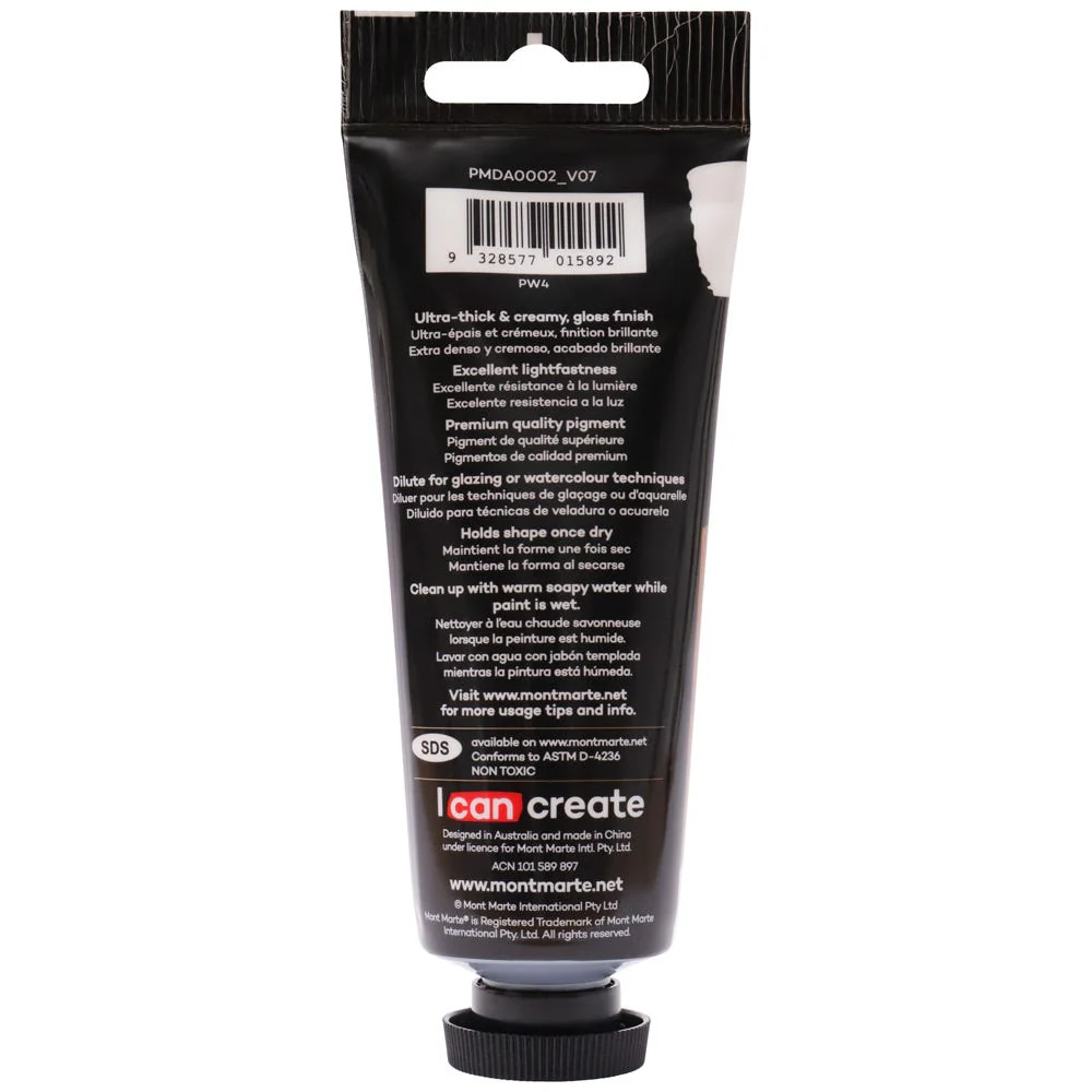 Dimension Acrylic Premium 75ml Tube - Zinc White - Image 2