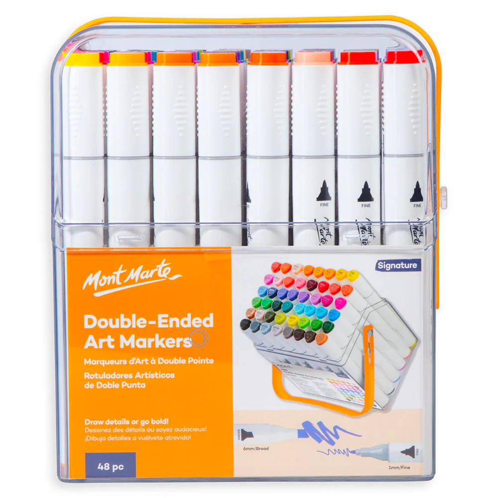 Double-Ended Art Markers in Case Signature 48pc