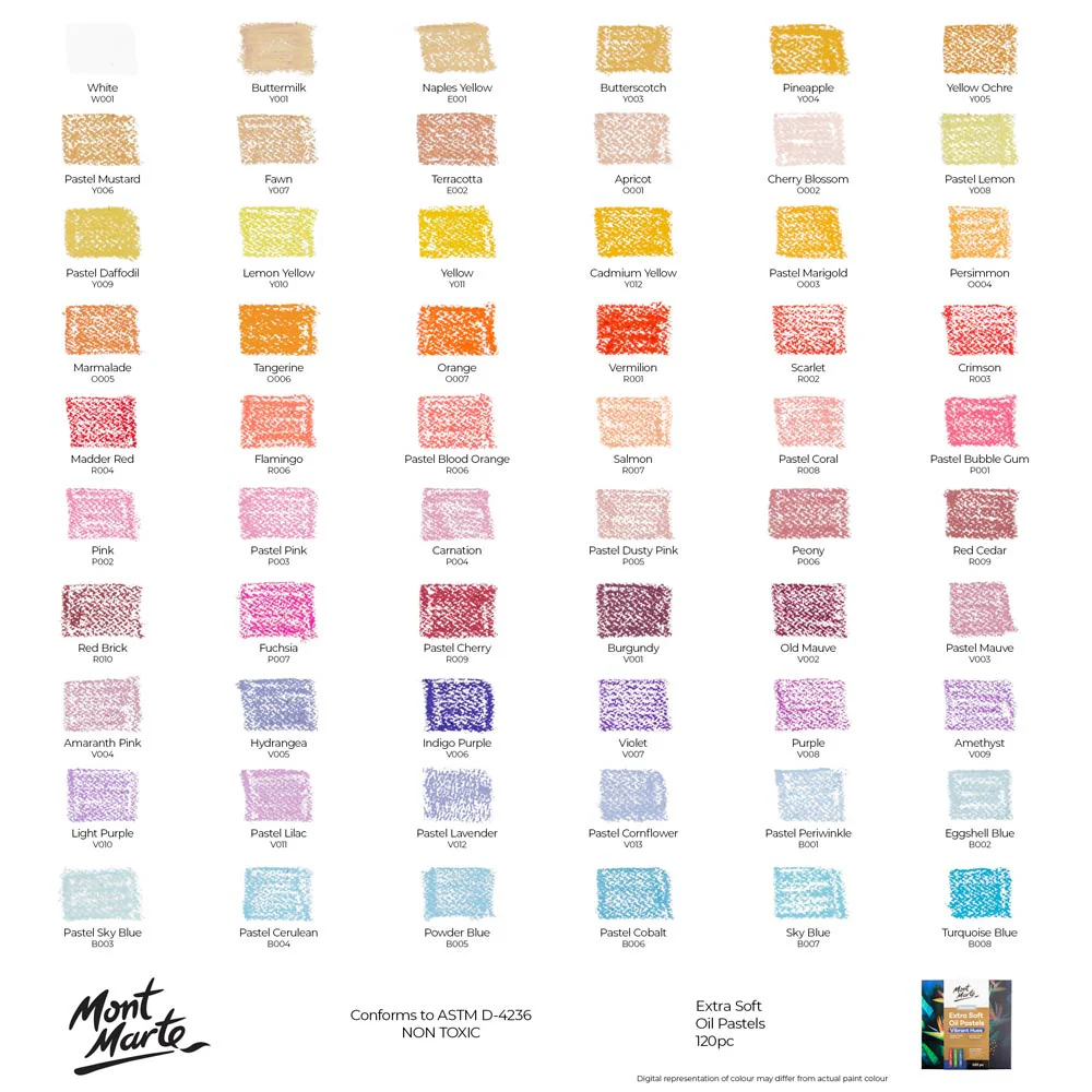 Extra Soft Oil Pastels Vibrant Hues Premium 120pc - Image 10
