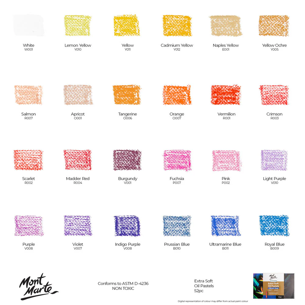 Extra Soft Oil Pastels Vibrant Hues Premium 52pc - Image 10