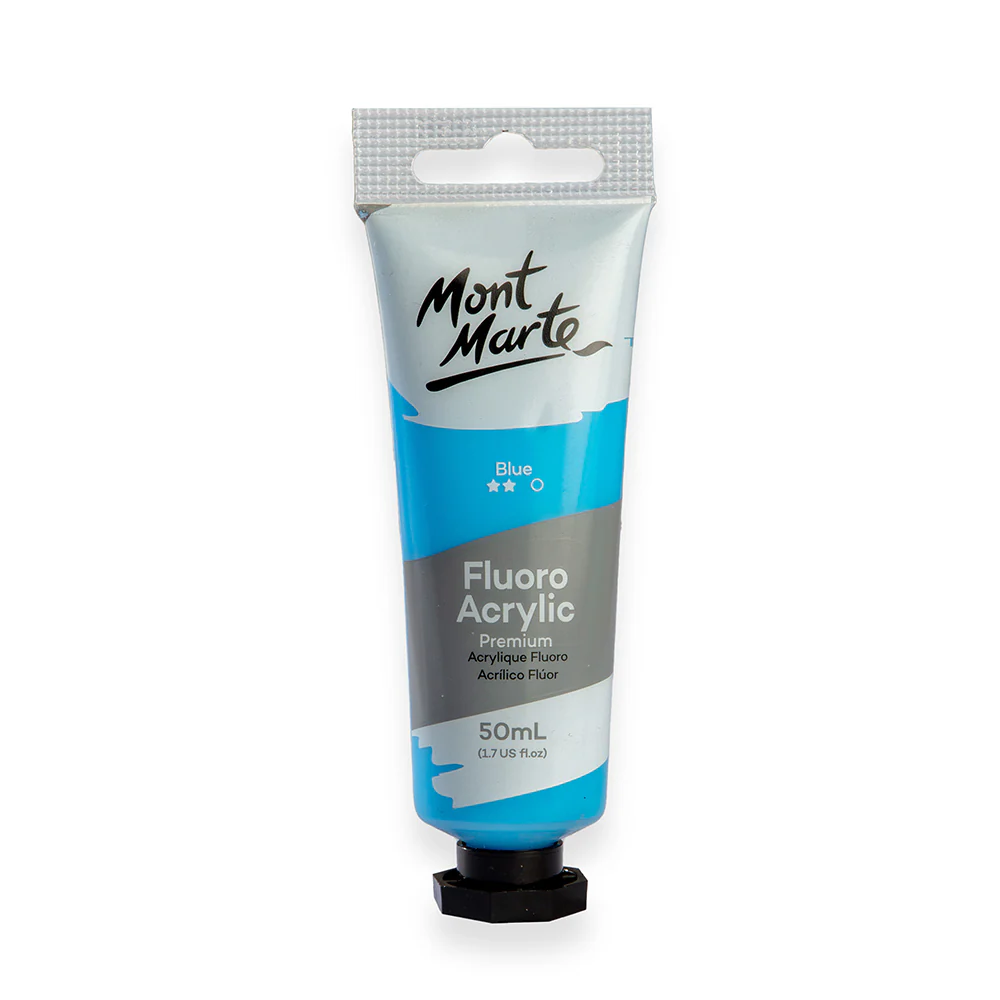 Fluoro Acrylic Paint Premium 50ml Tube - Blue