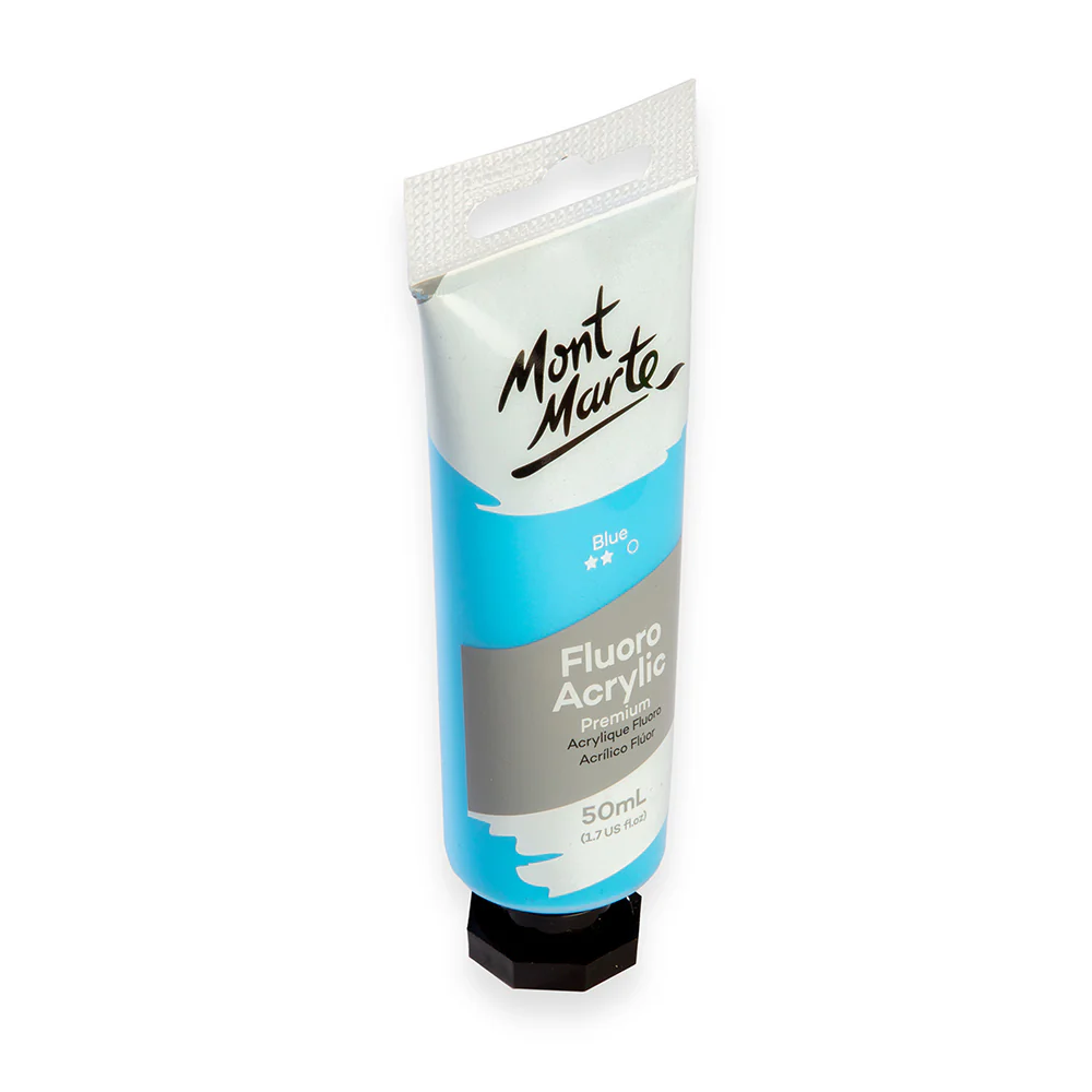 Fluoro Acrylic Paint Premium 50ml Tube - Blue - Image 2