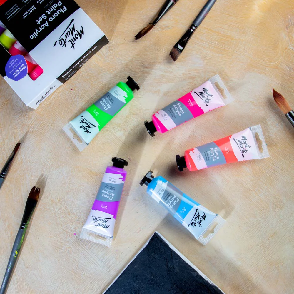 Fluoro Acrylic Paint Premium 50ml Tube - Green - Image 8
