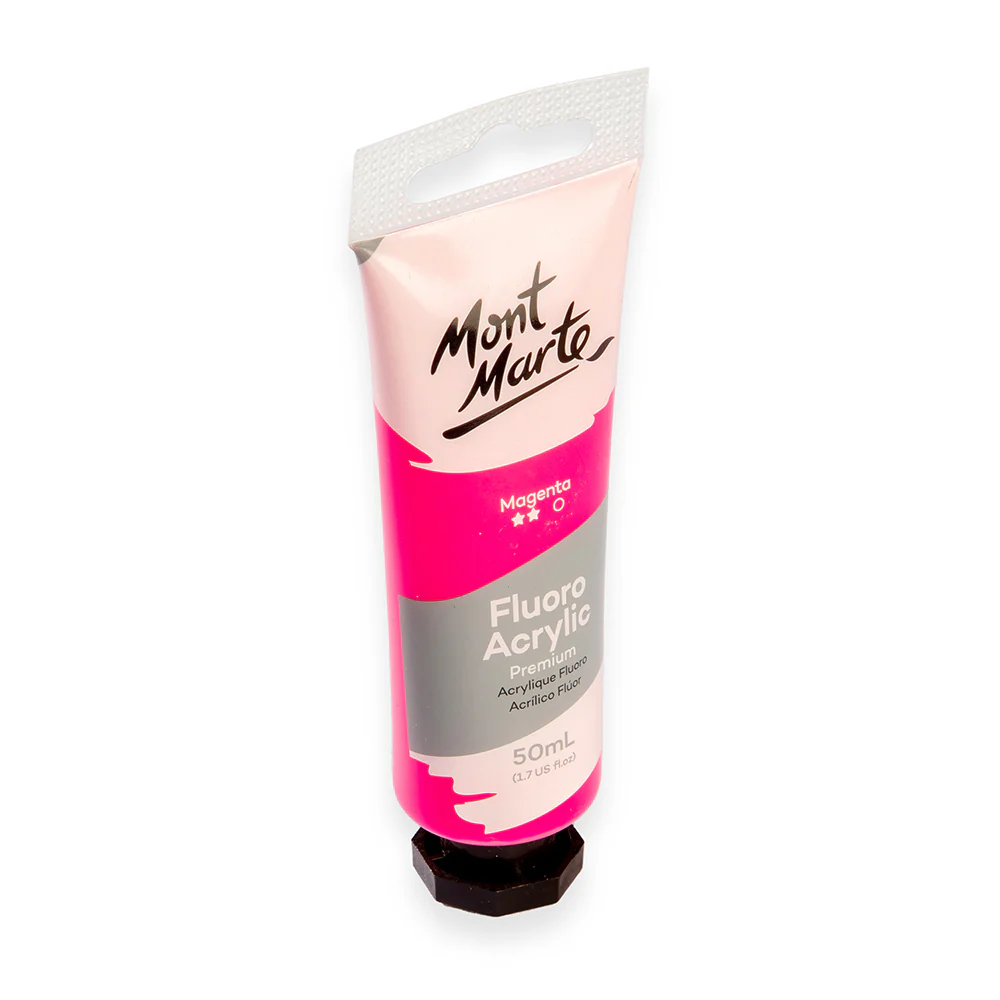 Fluoro Acrylic Paint Premium 50ml Tube - Magenta - Image 2