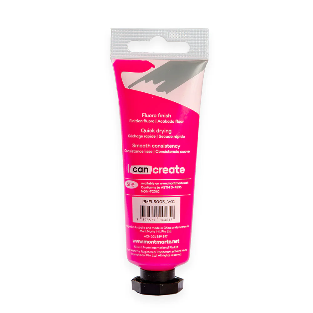 Fluoro Acrylic Paint Premium 50ml Tube - Magenta - Image 3
