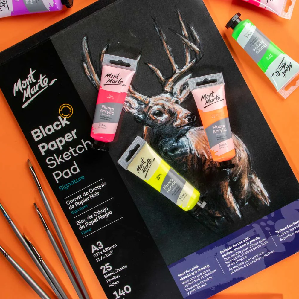 Fluoro Acrylic Paint Premium 50ml Tube - Orange - Image 8