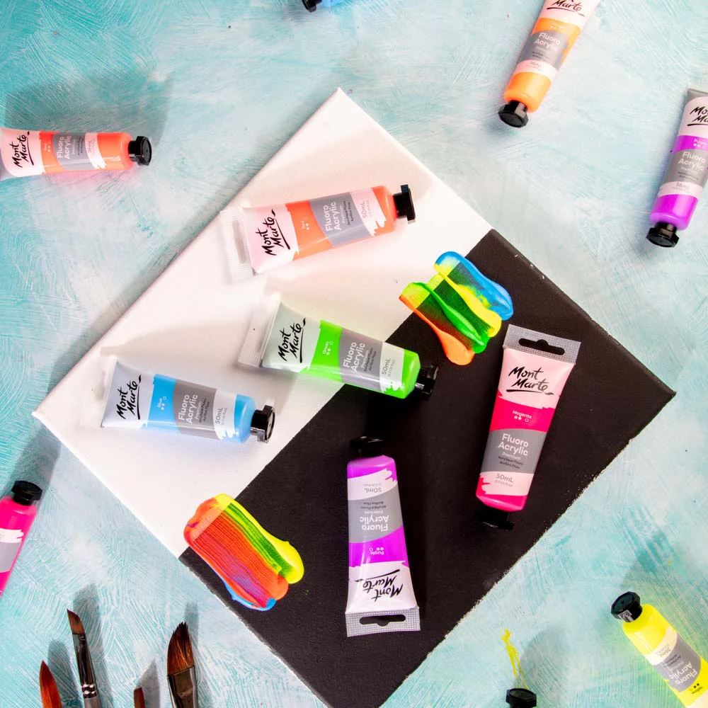 Fluoro Acrylic Paint Premium 50ml Tube - Purple - Image 8