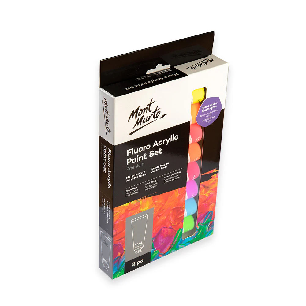 Fluoro Acrylic Paint Set Premium 8pc x 36ml - Image 4