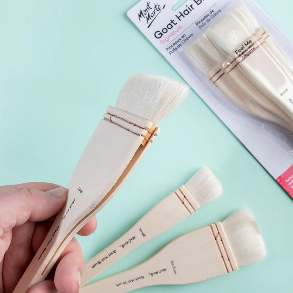 Goat Hair Brushes Set 3pc - Image 5