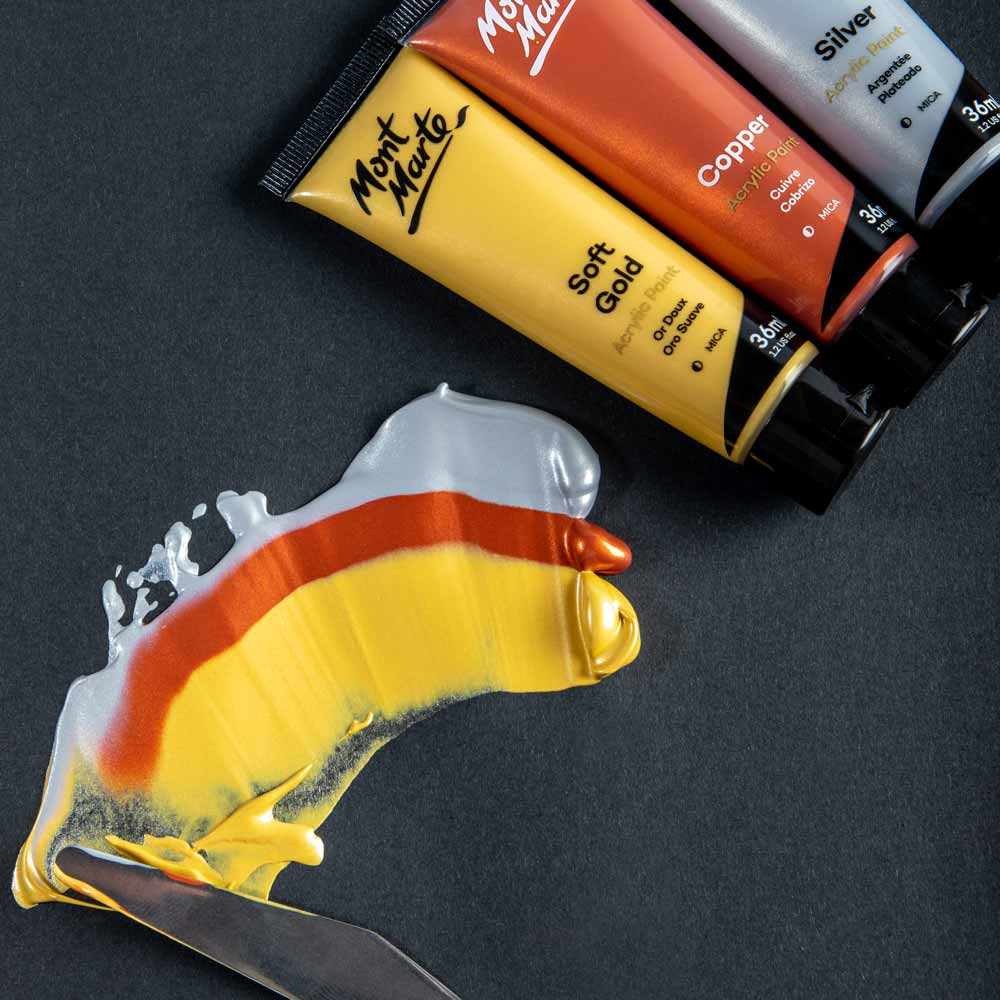 Gold and Silver Acrylic Paint Set Signature 12pc x 36ml - Image 6