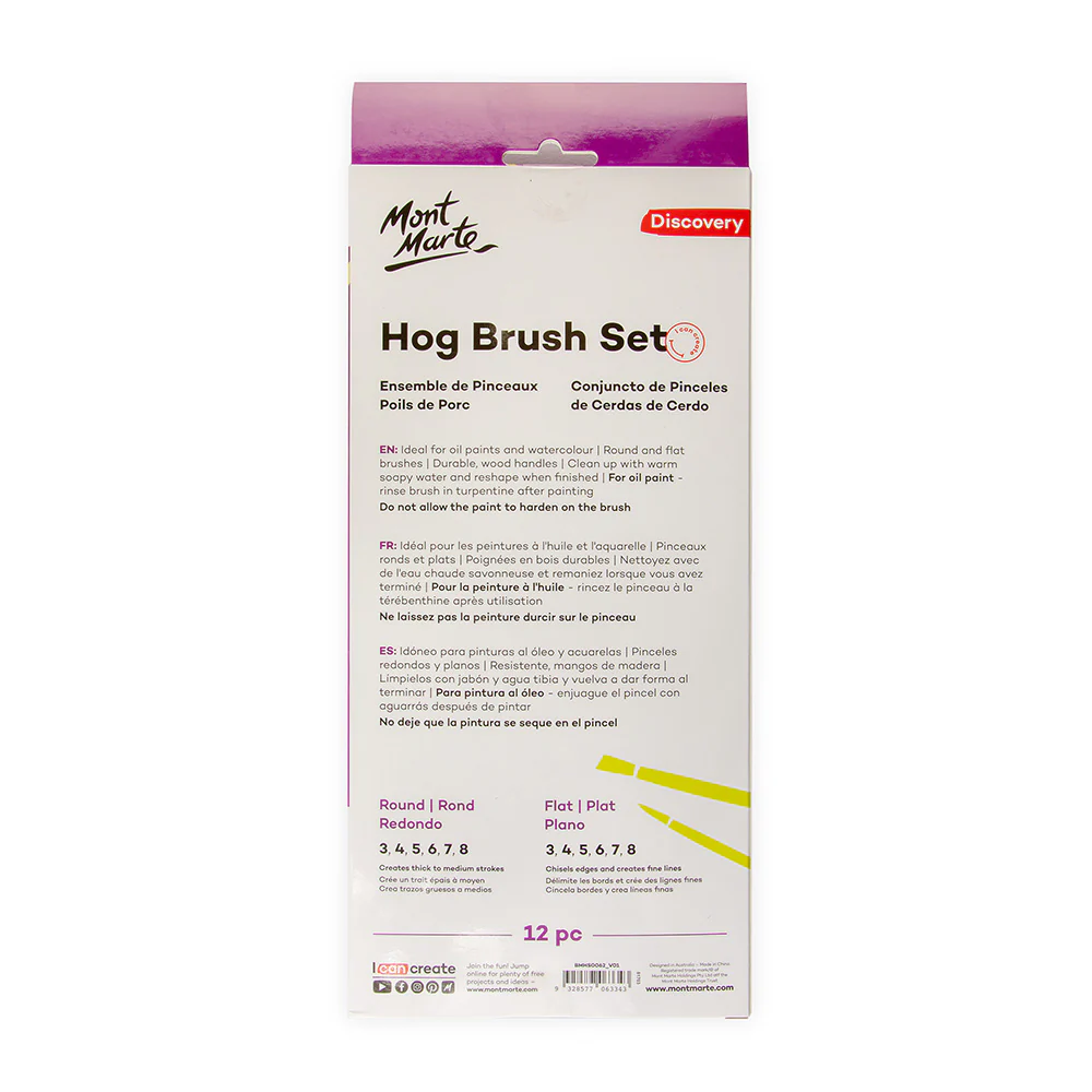 Hog Brush Set Round and Flat Discovery 12pc - Image 4