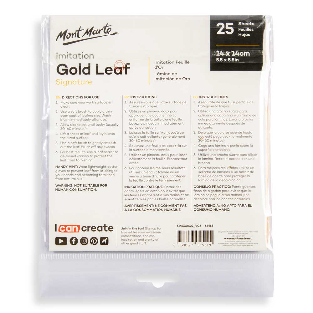 Imitation Gold Leaf Signature 14cm x 14cm (5.5in) 25 Sheets - Image 5