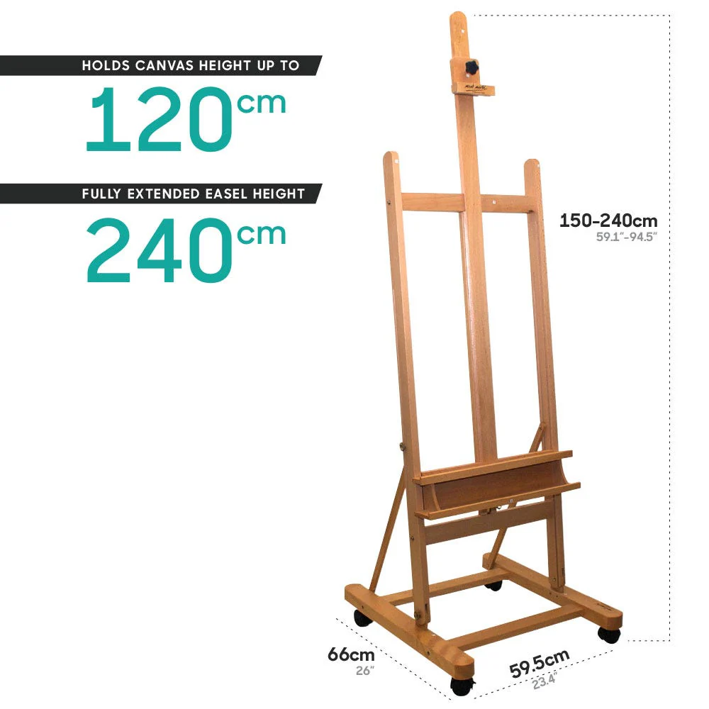 Large Studio Easel with castors - Image 7