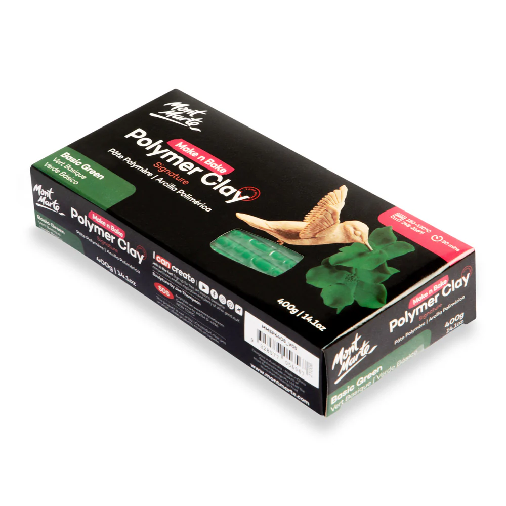 Make n Bake Polymer Clay Signature 400g - Basic Green - Image 3