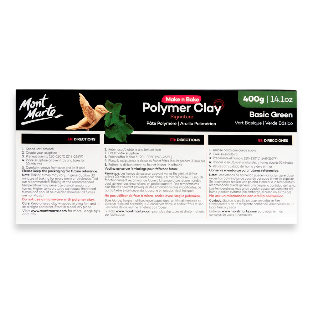 Make n Bake Polymer Clay Signature 400g - Basic Green - Image 4