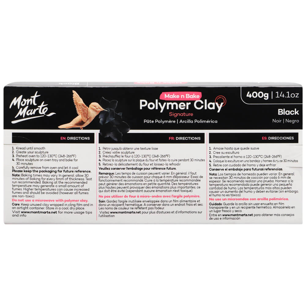 Make n Bake Polymer Clay Signature 400g - Black - Image 2