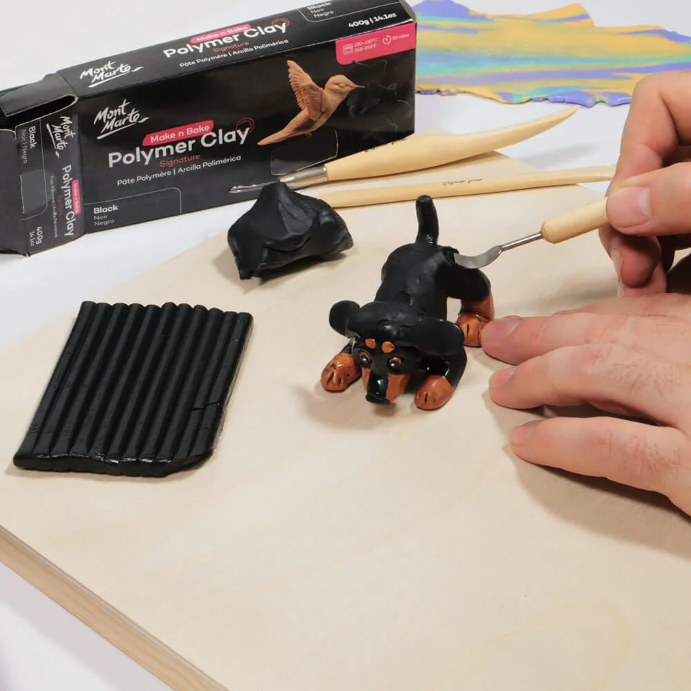 Make n Bake Polymer Clay Signature 400g - Black - Image 3