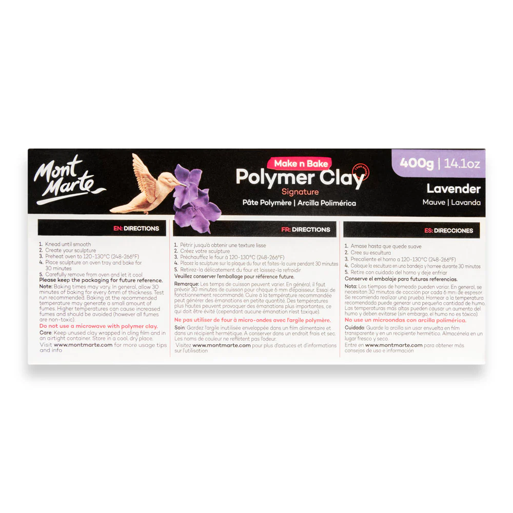 Make n Bake Polymer Clay Signature 400g - Lavender - Image 4