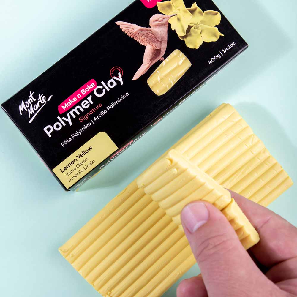 Make n Bake Polymer Clay Signature 400g - Lemon Yellow - Image 2
