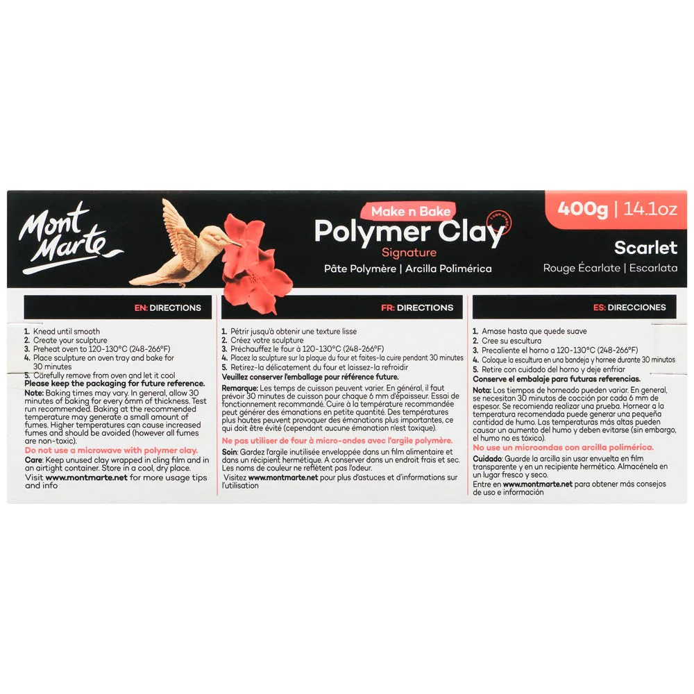 Make n Bake Polymer Clay Signature 400g - Scarlet - Image 2
