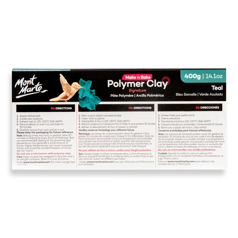 Make n Bake Polymer Clay Signature 400g - Teal - Image 4